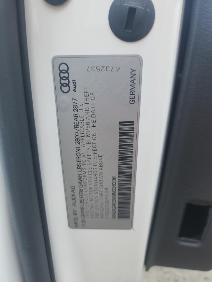 2021 Audi A6 Premium VIN: WAUK2AF2XMN036396 Lot: 63091075