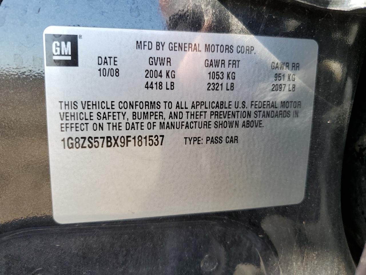 2009 Saturn Aura Xe VIN: 1G8ZS57BX9F181537 Lot: 61647945