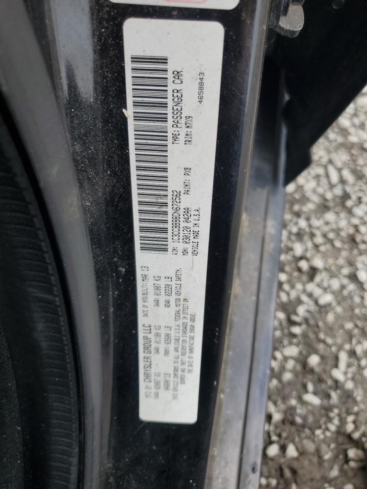2013 Chrysler 200 Touring VIN: 1C3CCBBB8DN672562 Lot: 60025655