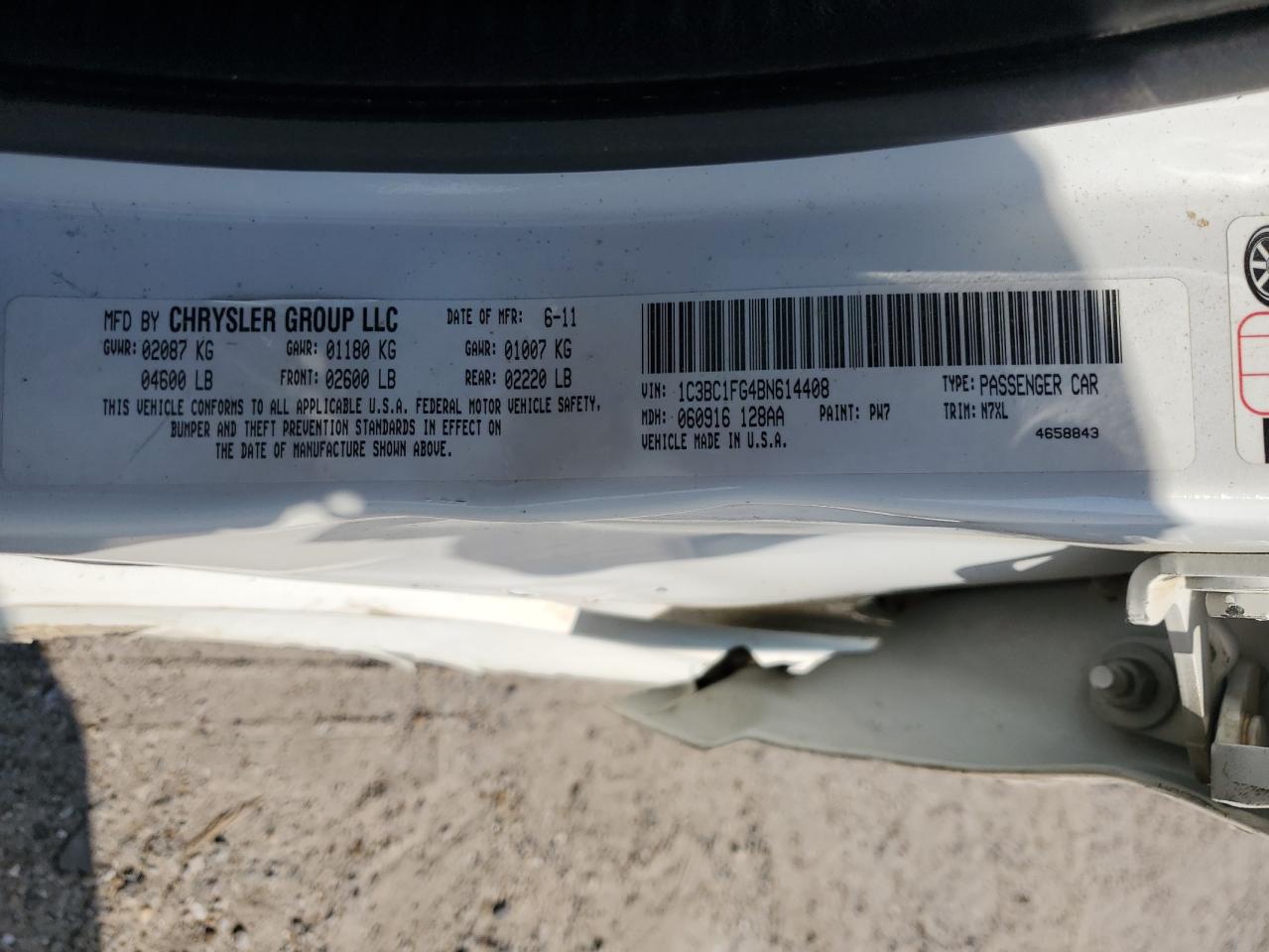 2011 Chrysler 200 Touring VIN: 1C3BC1FG4BN614408 Lot: 62422275