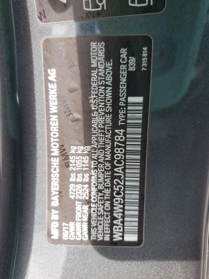 2018 BMW 440Xi VIN: WBA4W9C52JAC98784 Lot: 61621425