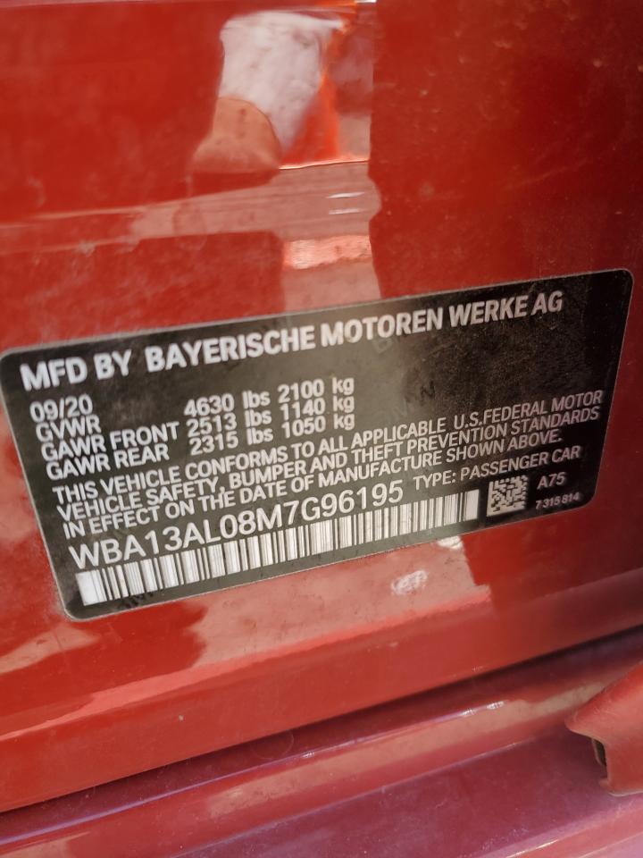 2021 BMW M235Xi VIN: WBA13AL08M7G96195 Lot: 61825605