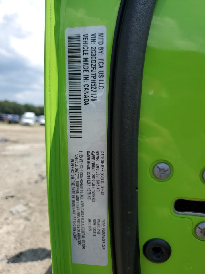 2023 Dodge Challenger R/T Scat Pack VIN: 2C3CDZFJ7PH527176 Lot: 62324595