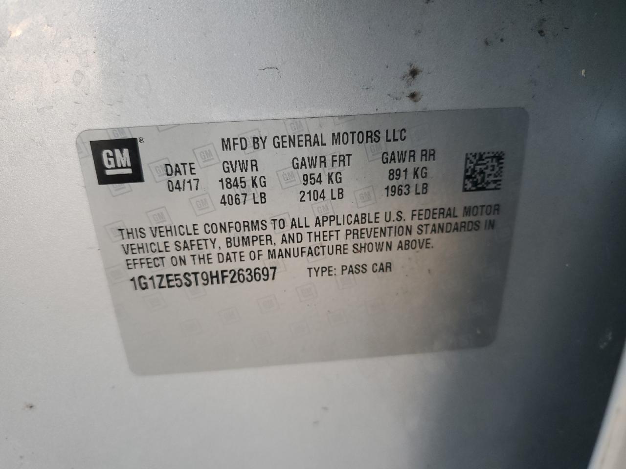 CHEVROLET MALIBU 2017 VIN 1G1ZE5ST9HF263697 фото 12