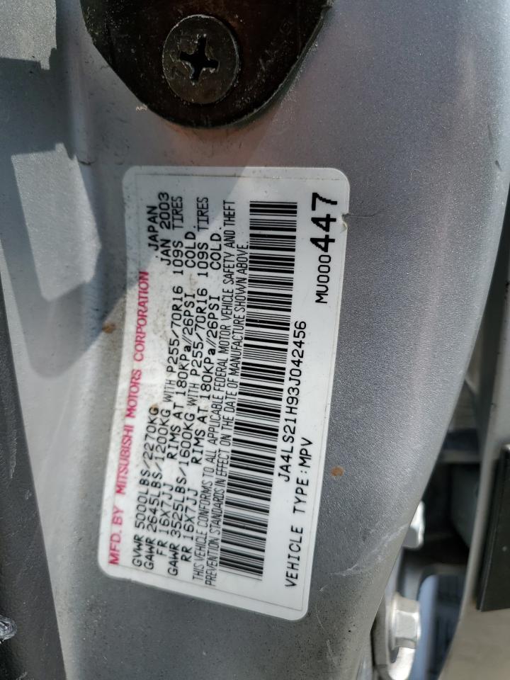 2003 Mitsubishi Montero Sport Es VIN: JA4LS21H93J042456 Lot: 61086055
