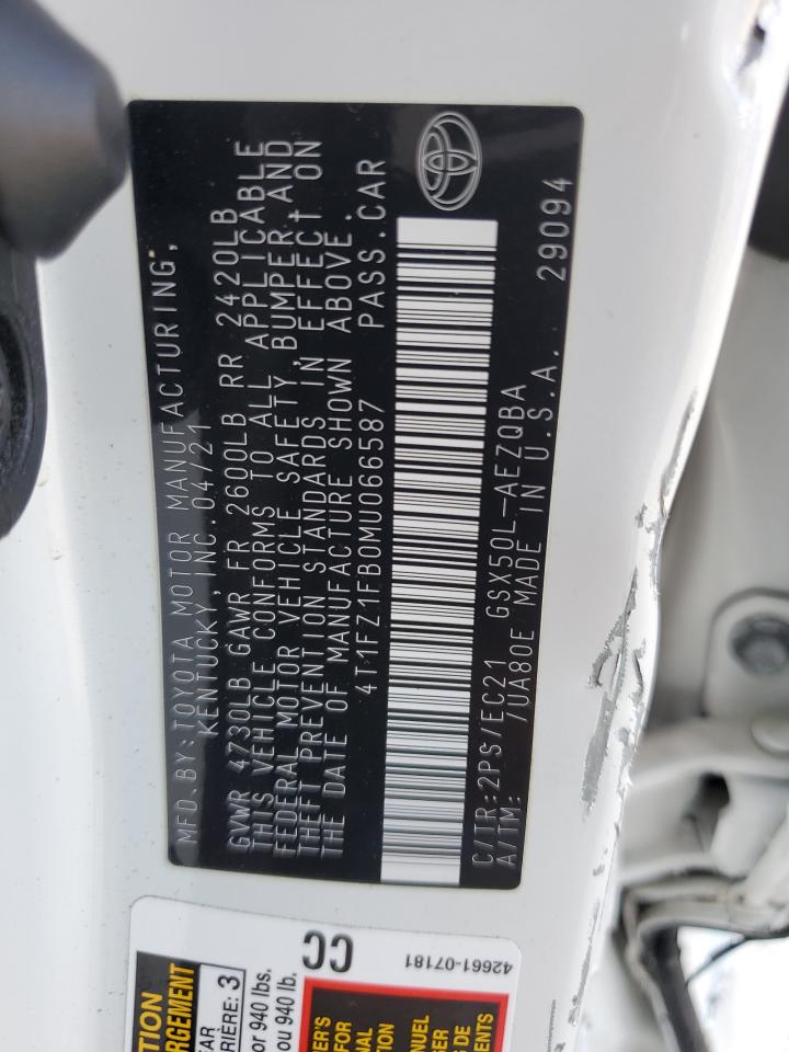 2021 Toyota Avalon Trd VIN: 4T1FZ1FB0MU066587 Lot: 60825335