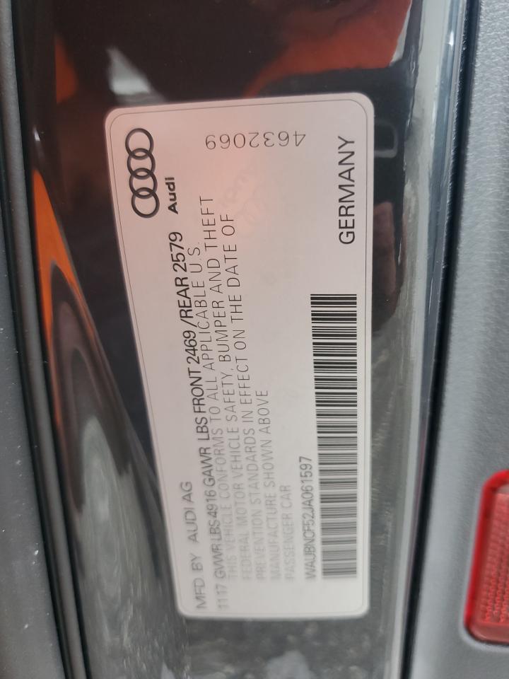 2018 Audi A5 Premium Plus VIN: WAUBNCF52JA061597 Lot: 61622525