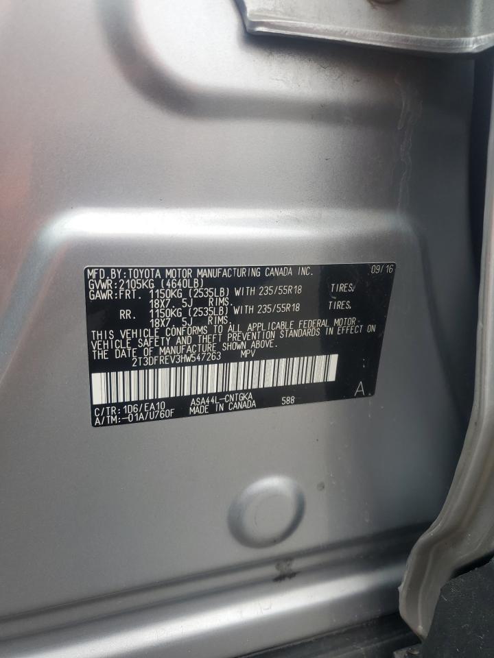 2017 Toyota Rav4 Limited VIN: 2T3DFREV3HW547263 Lot: 62745235