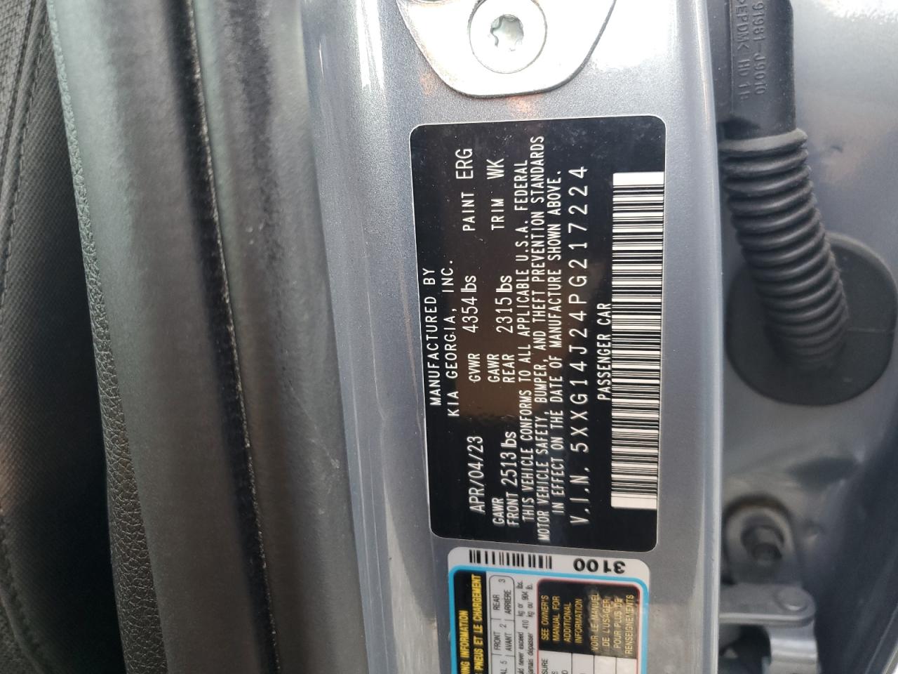 KIA K5 2023 VIN 5XXG14J24PG217224 фото 12