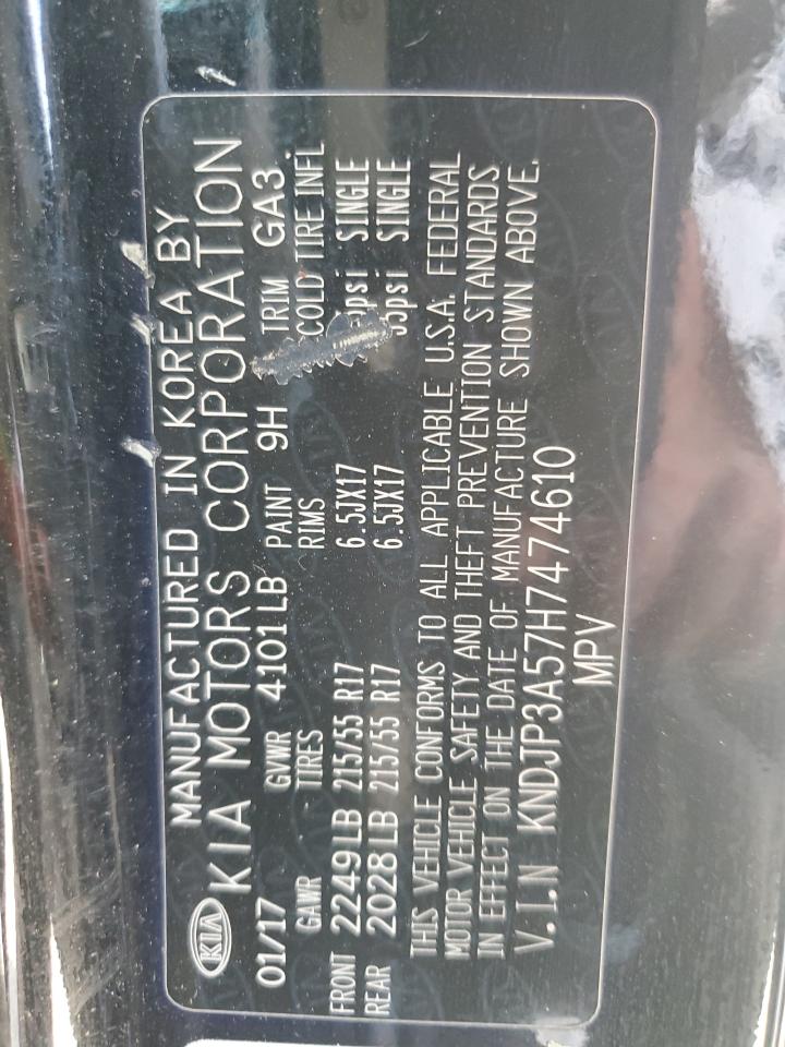 2017 Kia Soul + VIN: KNDJP3A57H7474610 Lot: 59568285