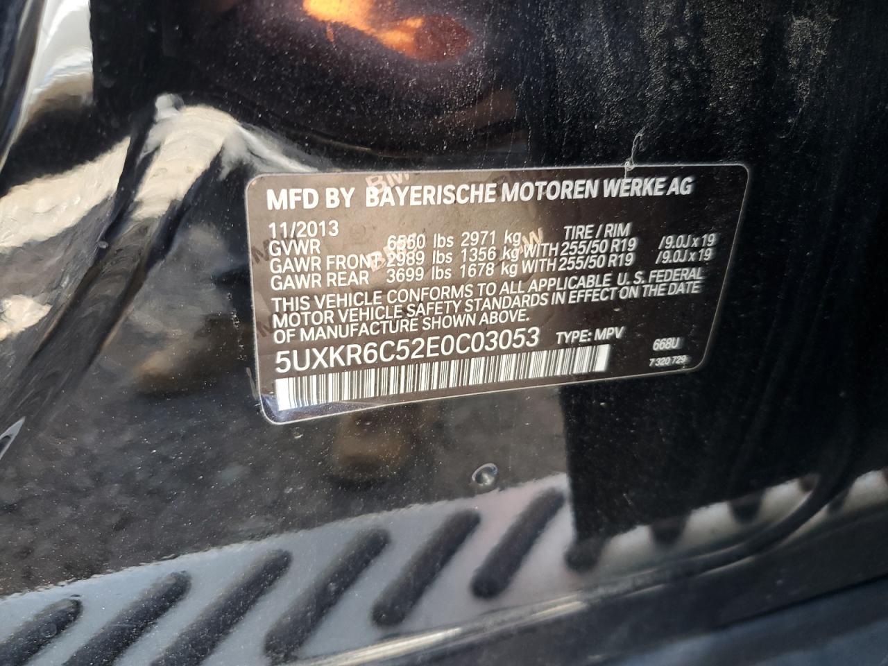 2014 BMW X5 xDrive50I VIN: 5UXKR6C52E0C03053 Lot: 62080225