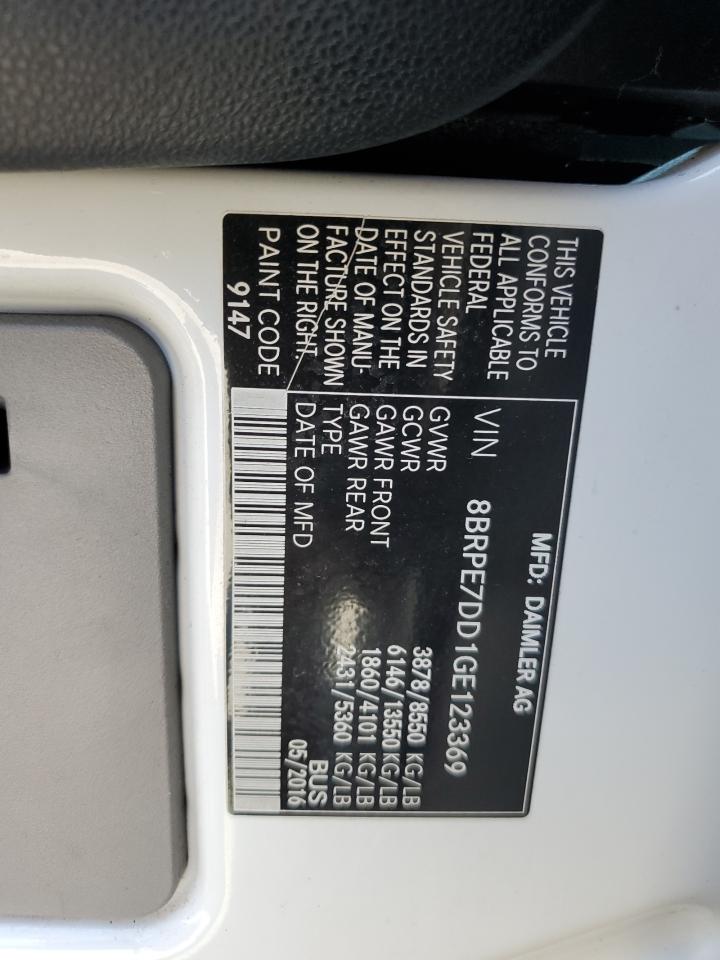 2016 Mercedes-Benz Sprinter 2500 VIN: 8BRPE7DD1GE123369 Lot: 62710835