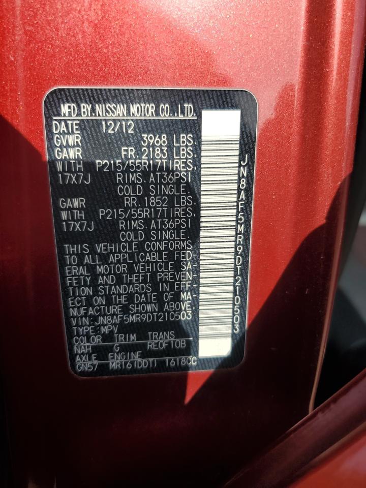 2013 Nissan Juke S VIN: JN8AF5MR9DT210503 Lot: 62935315