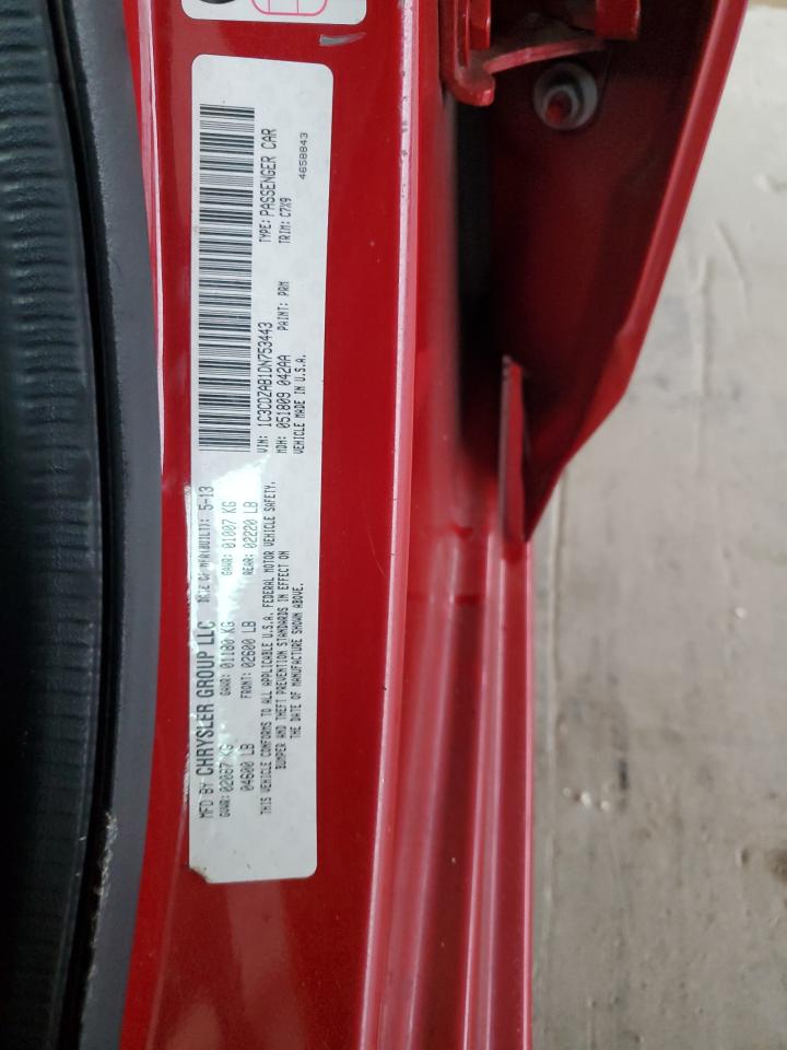 2013 Dodge Avenger Se VIN: 1C3CDZAB1DN753443 Lot: 58968045