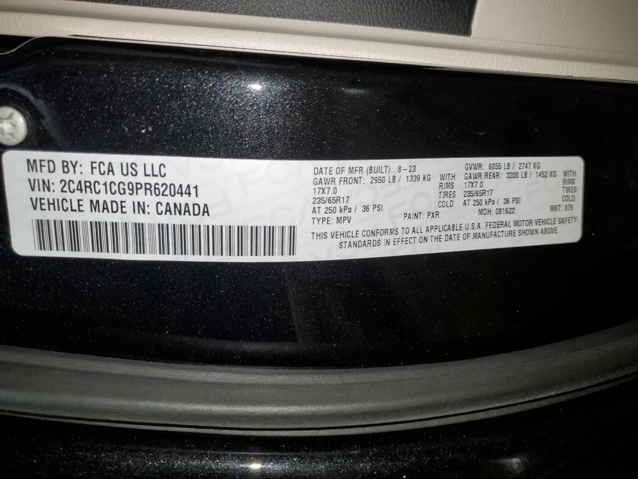 2023 Chrysler Voyager Lx VIN: 2C4RC1CG9PR620441 Lot: 62632835
