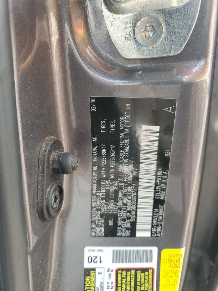 5TDYK3DC8GS707311 TOYOTA All Models 2016