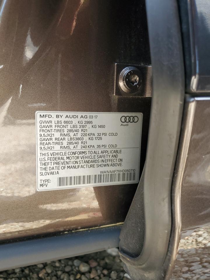 2017 Audi Q7 Prestige VIN: WA1VAAF7XHD050710 Lot: 60807085