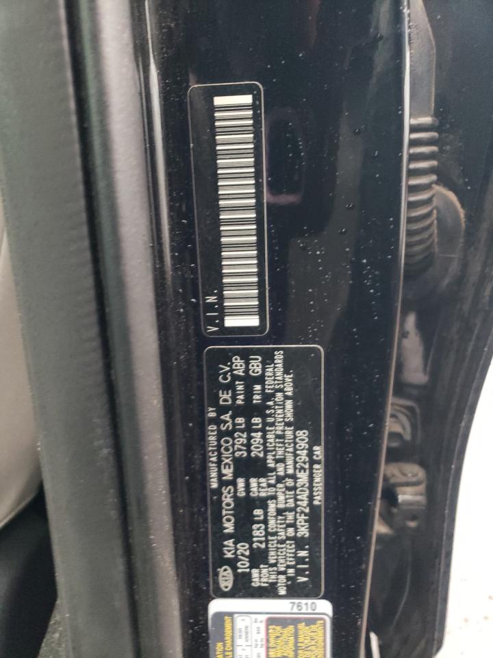 2021 Kia Forte Fe VIN: 3KPF24AD3ME294908 Lot: 62171885