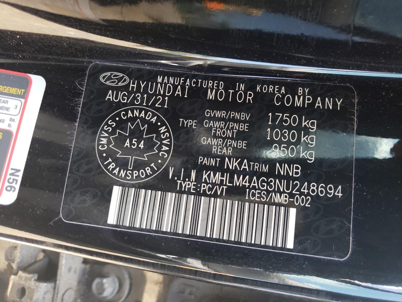 2022 Hyundai Elantra Sel VIN: KMHLM4AG3NU248694 Lot: 62507045