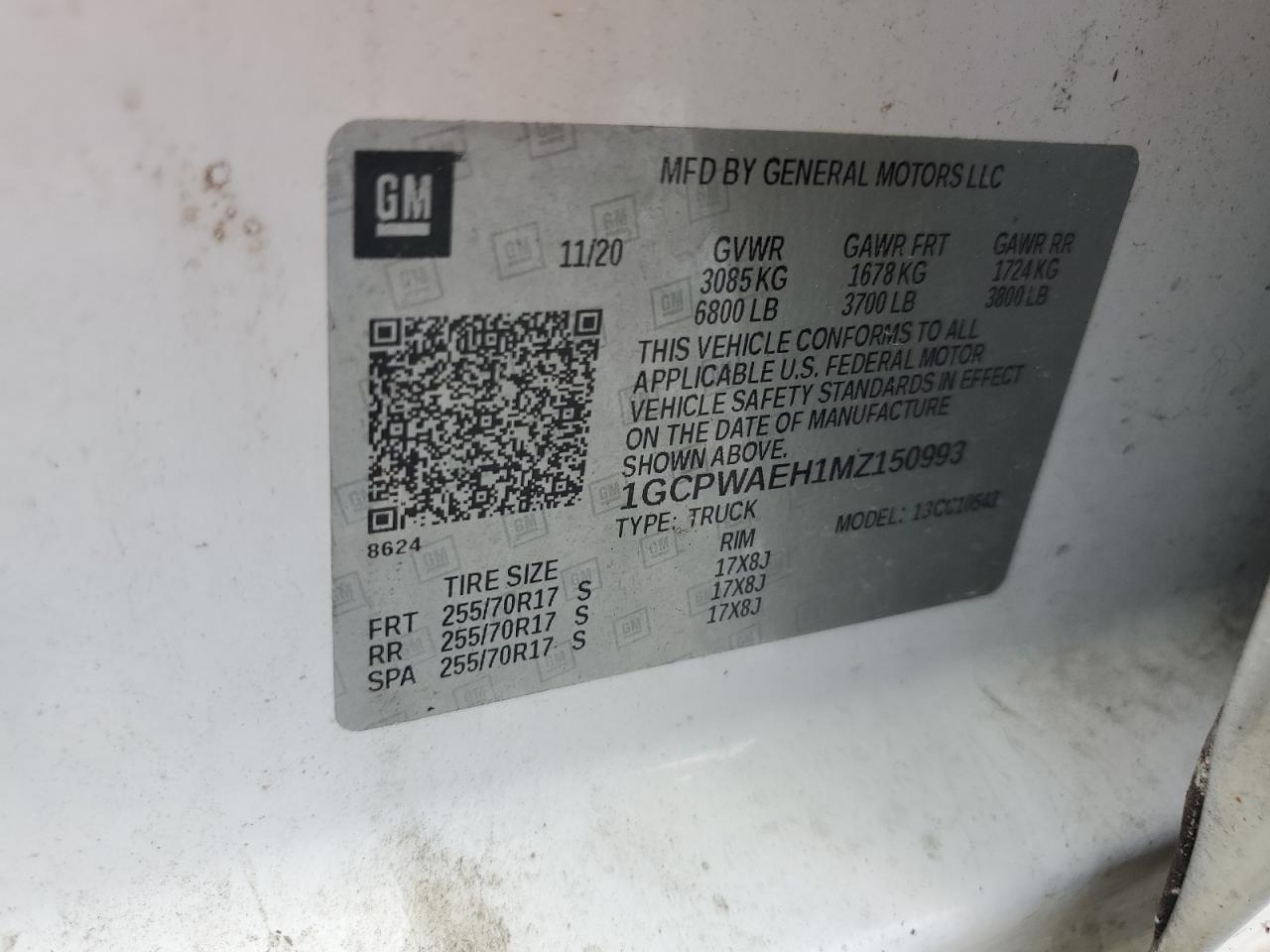 CHEVROLET ALL Models 2021 VIN 1GCPWAEH1MZ150993 zdjęcie 13
