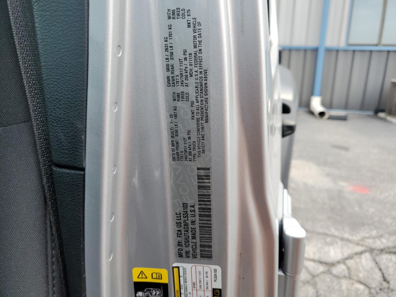 2023 Jeep Gladiator Sport VIN: 1C6HJTAG8PL534103 Lot: 63114795