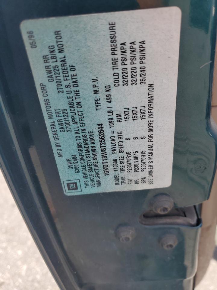 1996 GMC Jimmy VIN: 1GKDT13W8T2562644 Lot: 61973555