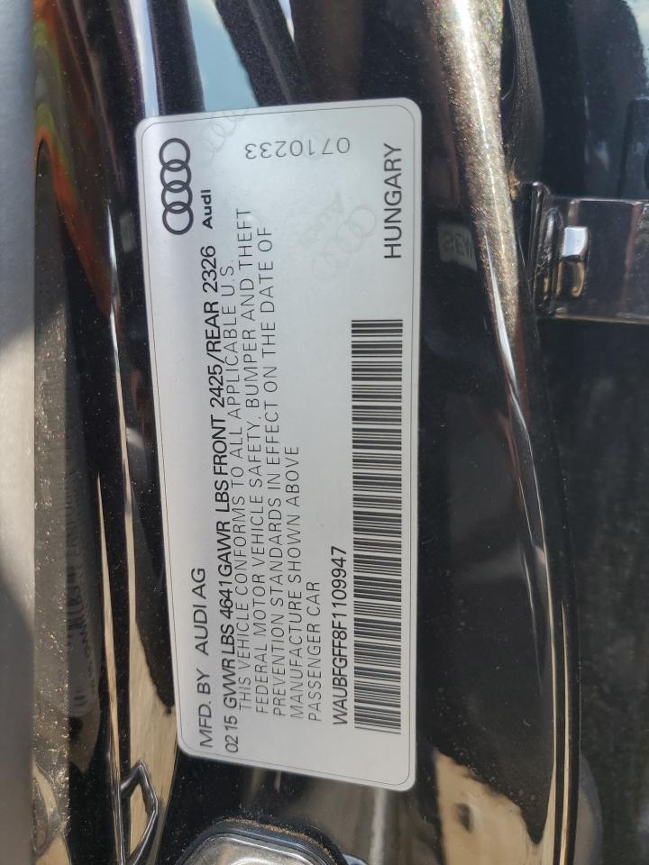 2015 Audi S3 Premium Plus VIN: WAUBFGFF8F1109947 Lot: 60462825