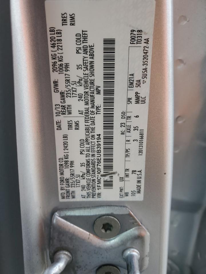2014 Ford Escape S VIN: 1FMCU0F76EUB39194 Lot: 62880285
