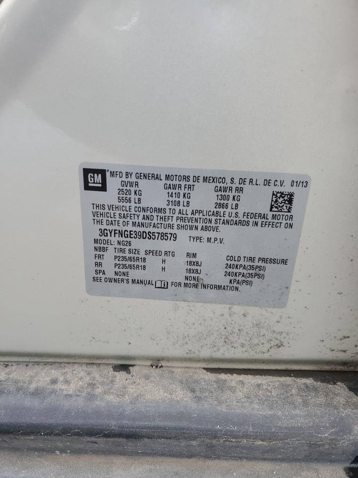 2013 Cadillac Srx Luxury Collection VIN: 3GYFNGE39DS578579 Lot: 59325965