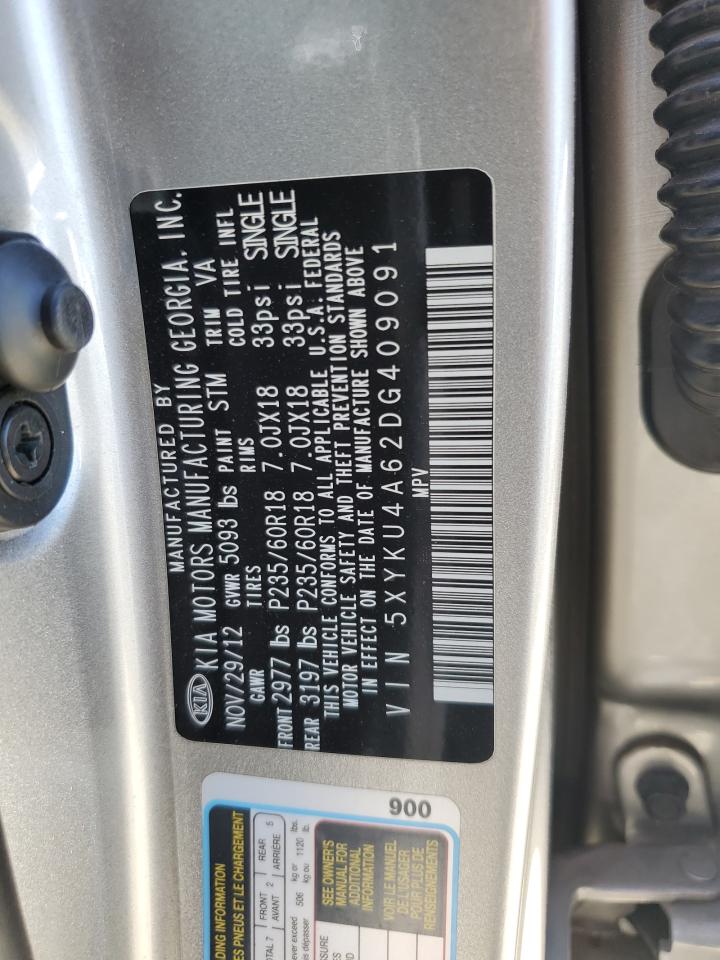 2013 Kia Sorento Ex VIN: 5XYKU4A62DG409091 Lot: 61101555