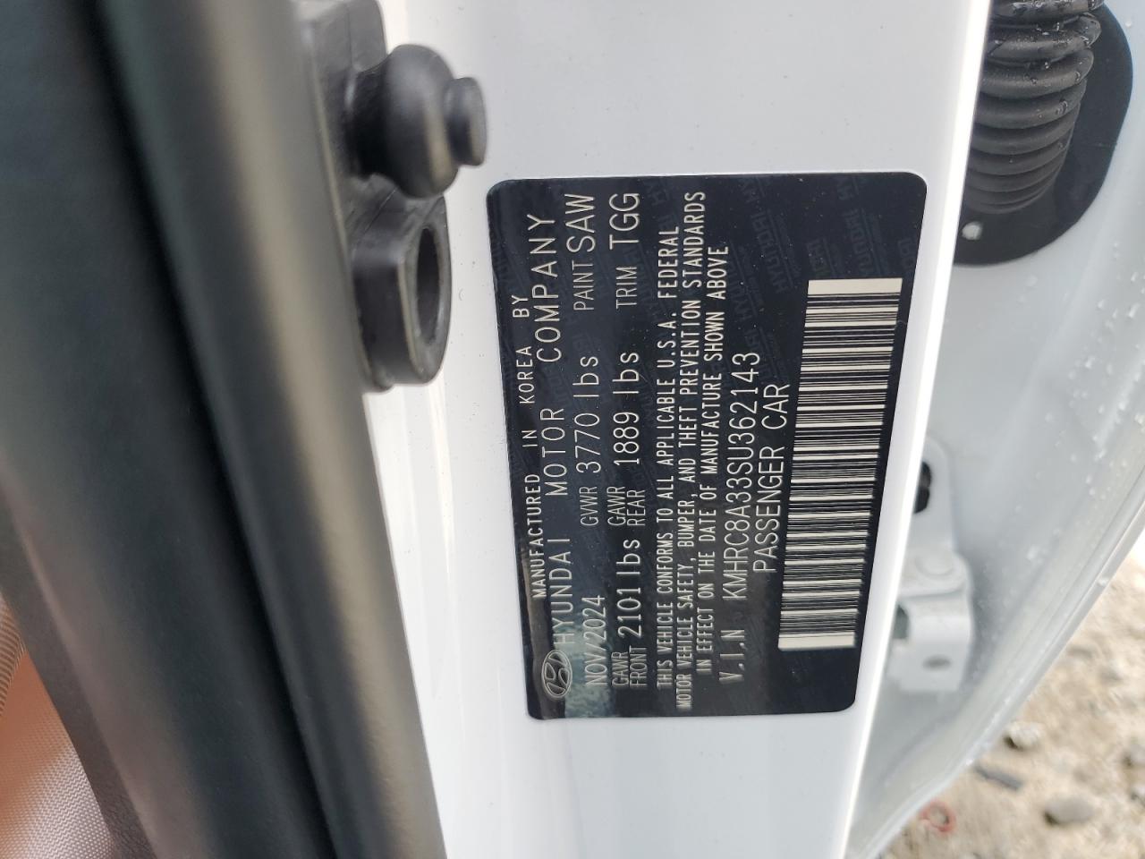 2025 Hyundai Venue Sel VIN: KMHRC8A33SU362143 Lot: 60659115