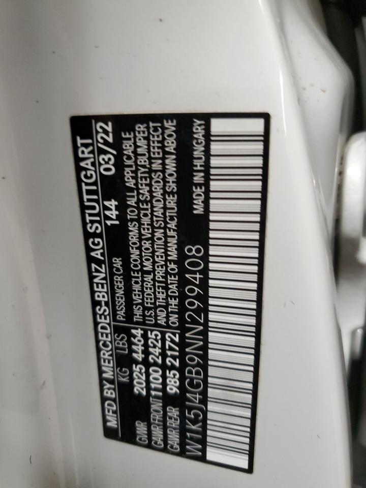 2022 Mercedes-Benz Cla 250 VIN: W1K5J4GB9NN299408 Lot: 62759625
