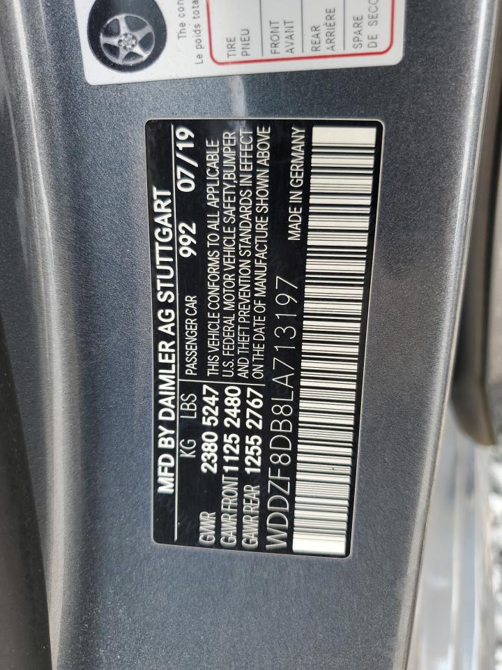 2020 Mercedes-Benz E 350 VIN: WDDZF8DB8LA713197 Lot: 59021605