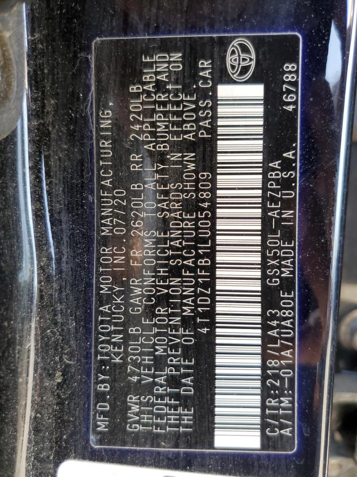 2020 Toyota Avalon Limited VIN: 4T1DZ1FB1LU054809 Lot: 59784755