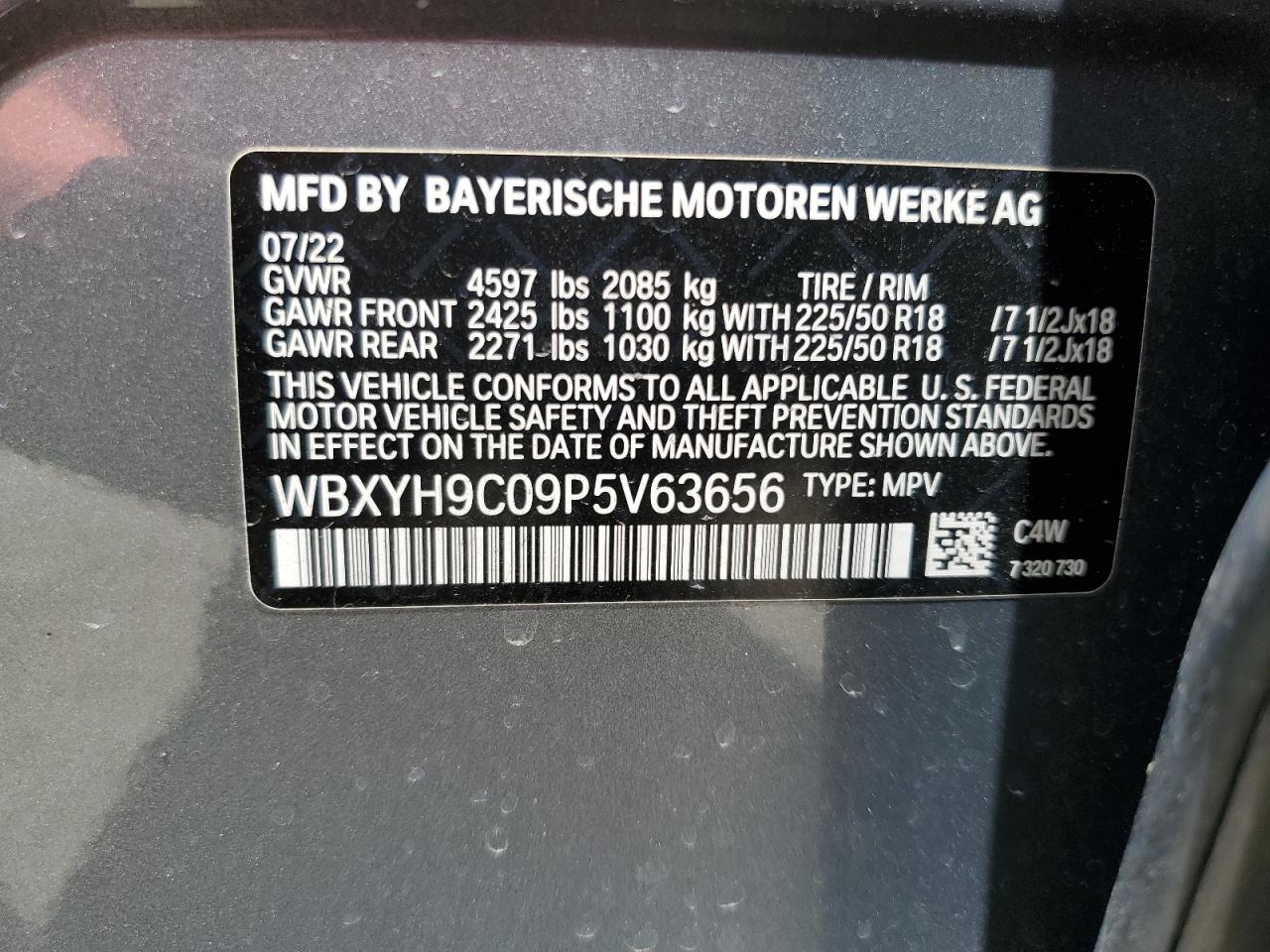 2023 BMW X2 Sdrive28I VIN: WBXYH9C09P5V63656 Lot: 61390965