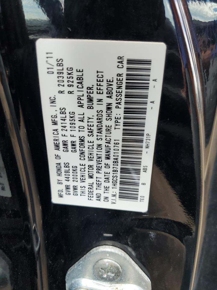 HONDA ACCORD 2011 VIN 1HGCS1B70BA010761 photo 12