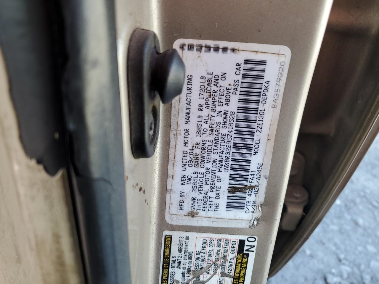 2005 Toyota Corolla Ce VIN: 1NXBR32E95Z418528 Lot: 62477405