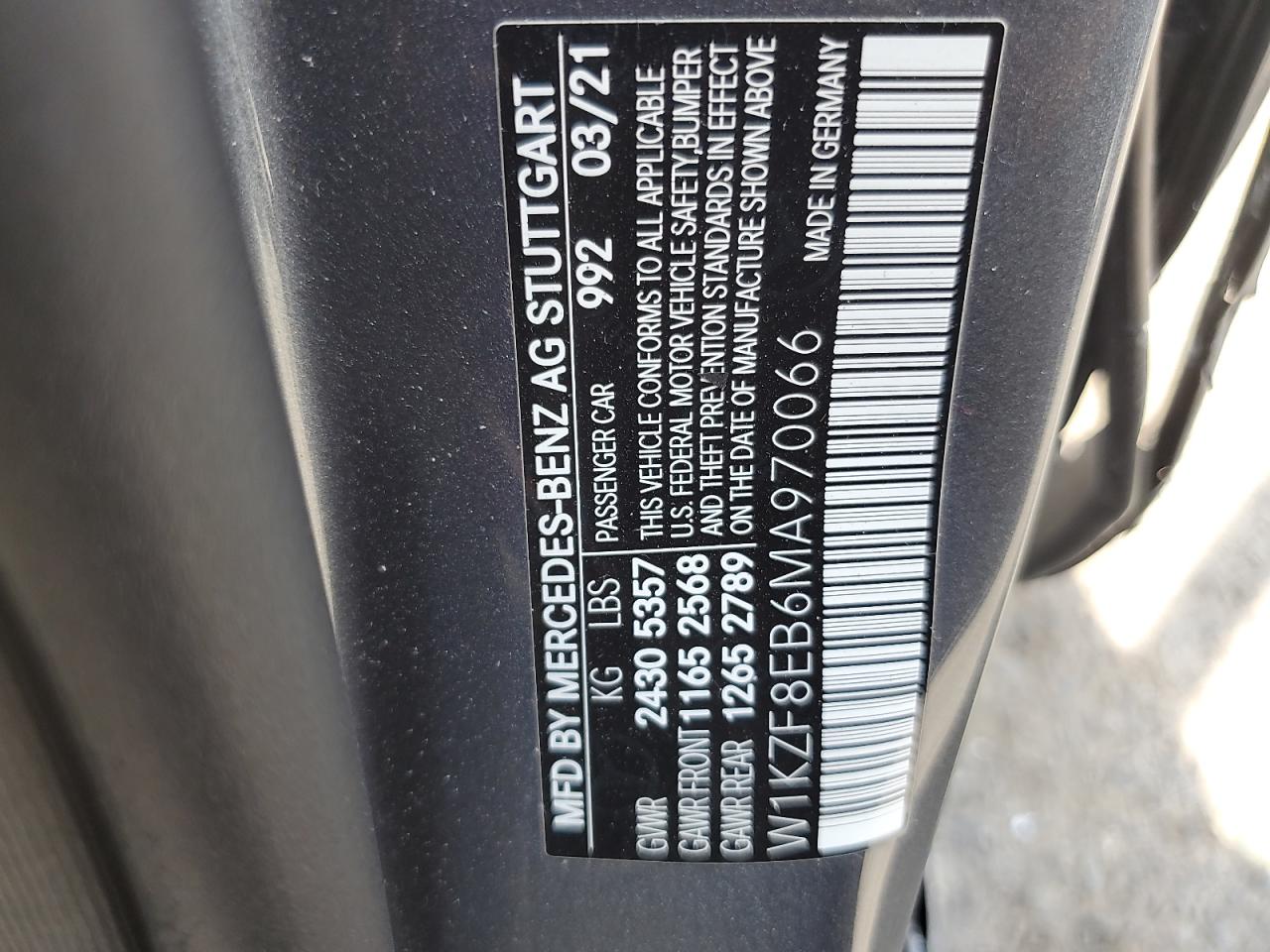 2021 Mercedes-Benz E 350 4Matic VIN: W1KZF8EB6MA970066 Lot: 62054755