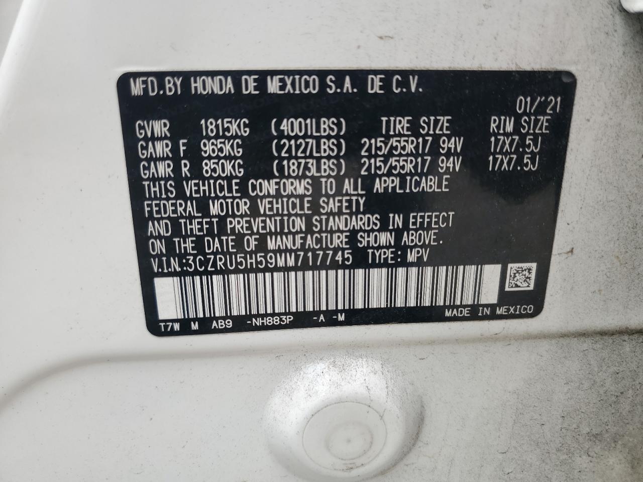 2021 Honda Hr-V Ex VIN: 3CZRU5H59MM717745 Lot: 61506175