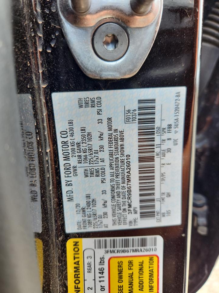 2021 Ford Bronco Sport Big Bend VIN: 3FMCR9B67MRA26010 Lot: 62937625