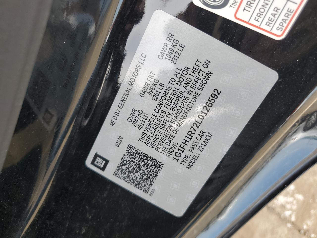 1G1FH1R72L0126592 CHEVROLET CAMARO 2020