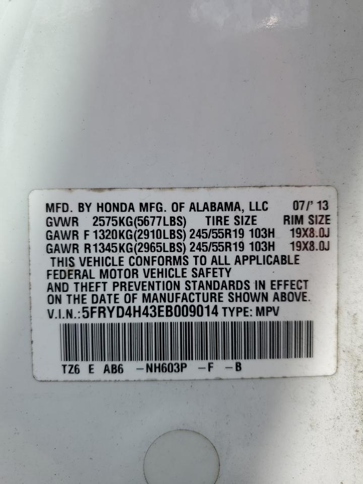 2014 Acura Mdx Technology VIN: 5FRYD4H43EB009014 Lot: 60549285