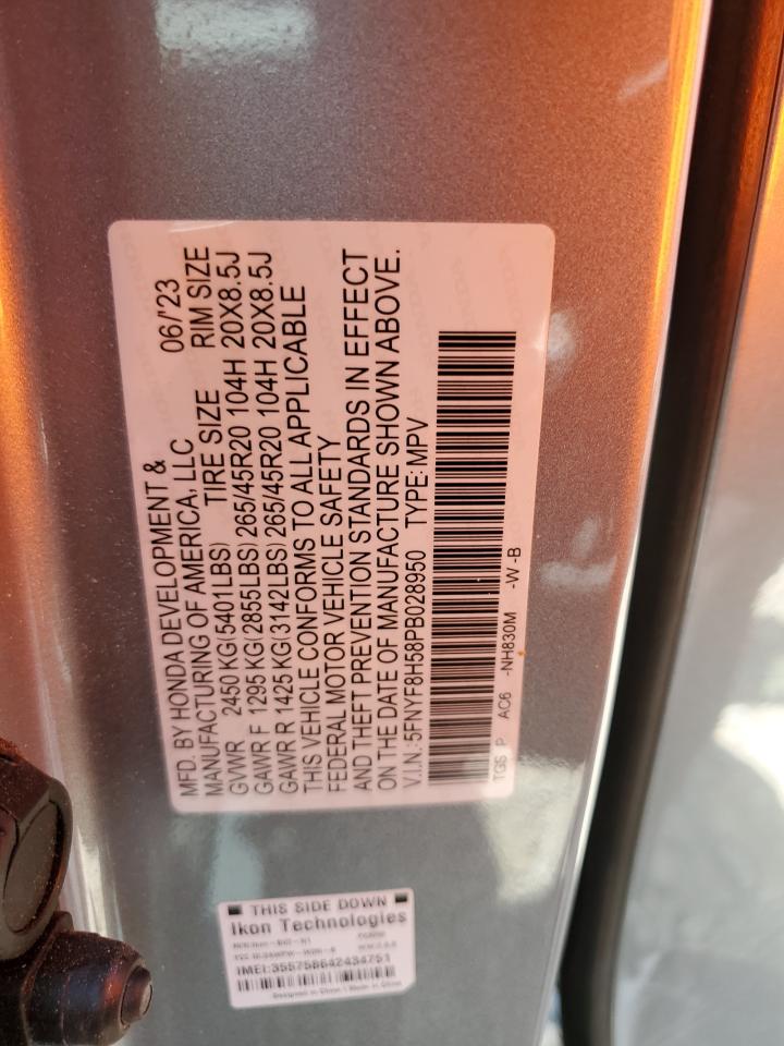 2019 Honda Passport Exl VIN: 5FNYF8H58PB028950 Lot: 62182695