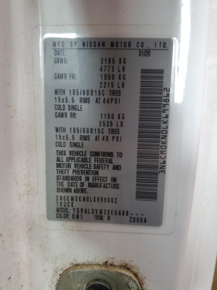 2020 Nissan Nv200 2.5S VIN: 3N6CM0KN0LK699862 Lot: 62259545