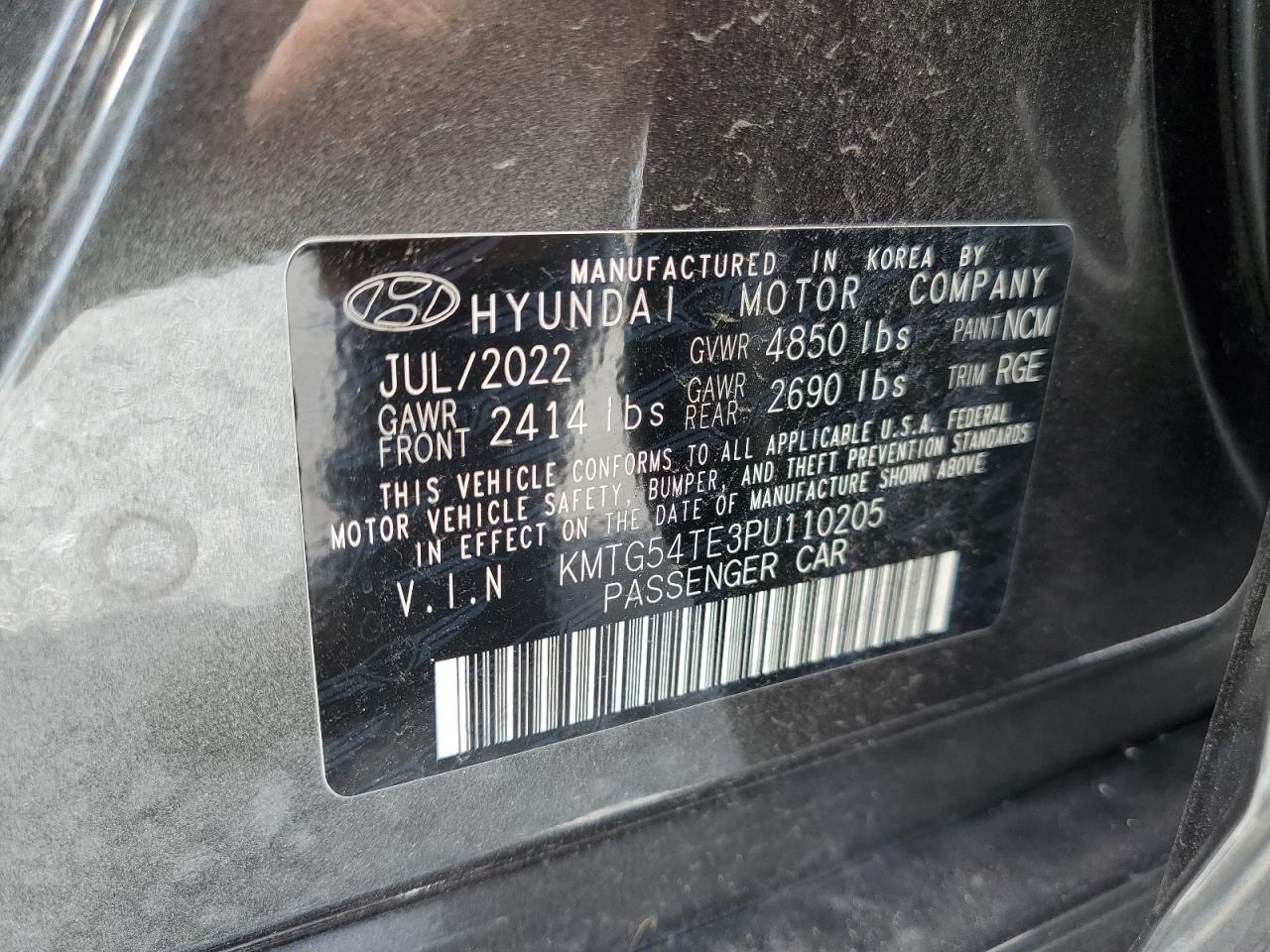 2023 Genesis G70 Base VIN: KMTG54TE3PU110205 Lot: 63036035
