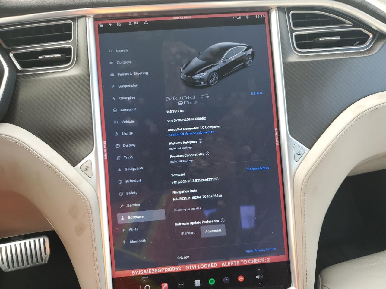 2016 Tesla Model S VIN: 5YJSA1E26GF138952 Lot: 62130065