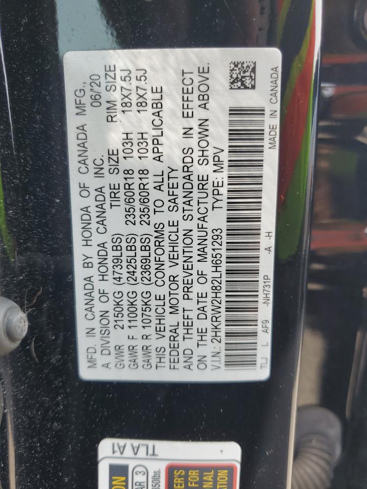 2020 Honda Cr-V Exl VIN: 2HKRW2H82LH651293 Lot: 60575745