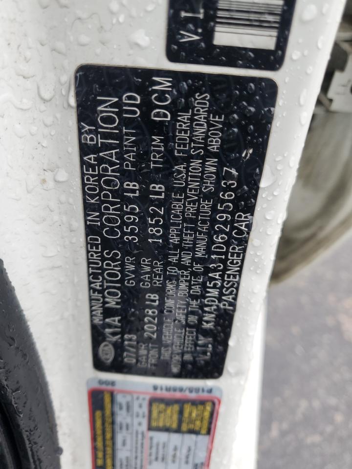 2013 Kia Rio Lx VIN: KNADM5A31D6295637 Lot: 62254025