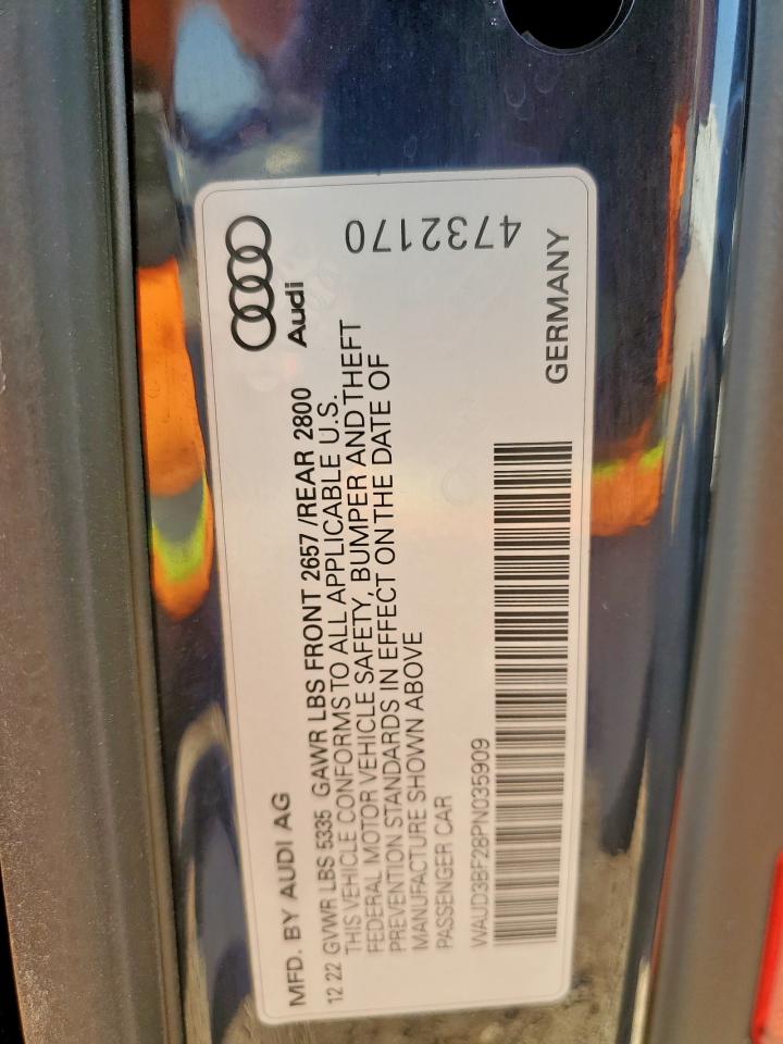 2023 Audi A6 Premium VIN: WAUD3BF28PN035909 Lot: 60802905