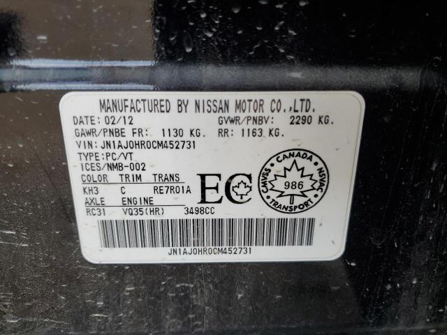 2012 INFINITI EX35 BASE  